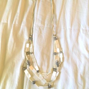 Chunky white long necklace
